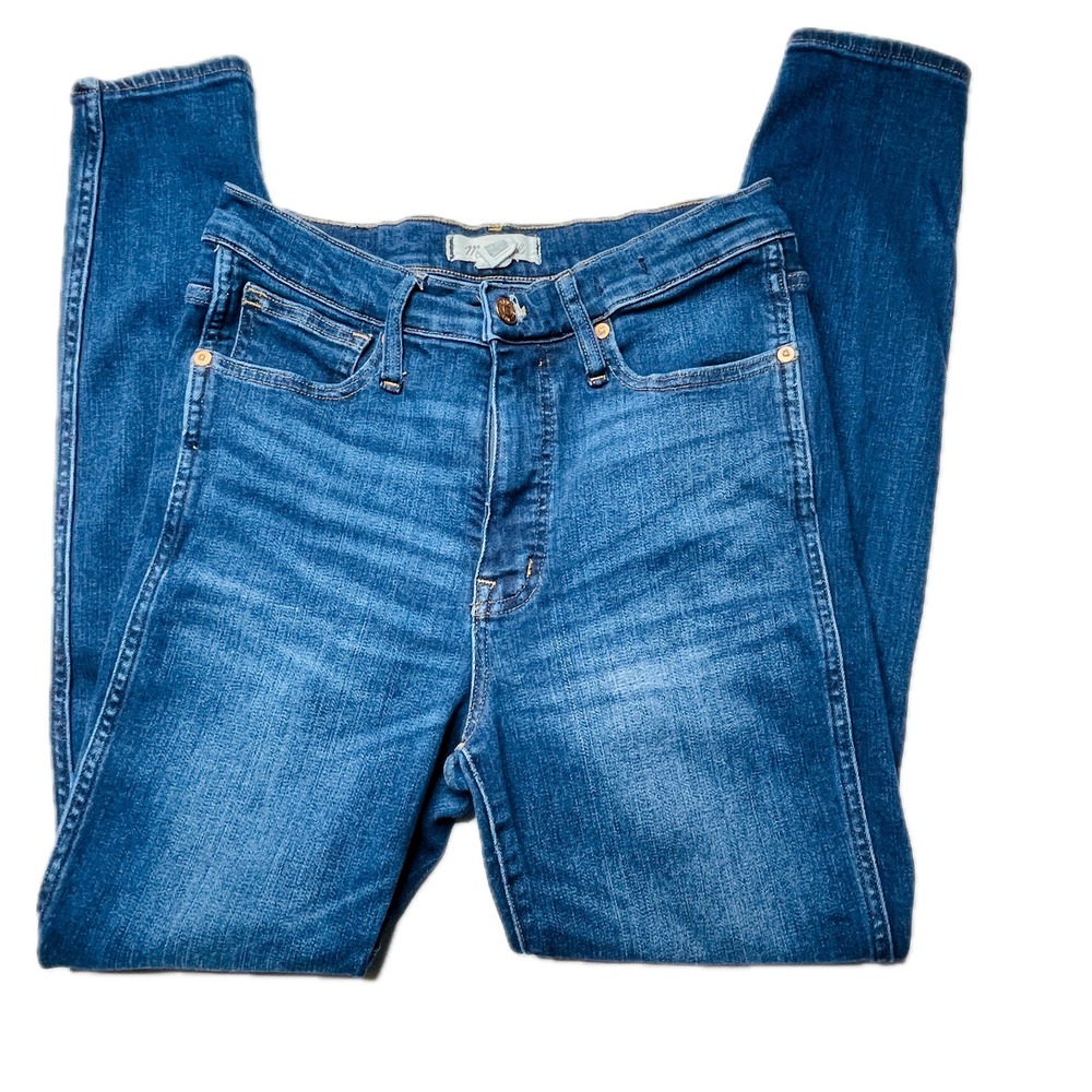 Madewell Women's 29 Medium Blue‎ Skinny Straight Stretch Denim Jeans 29x28